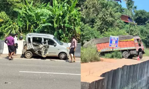 Kerala : माहे बाईपास रोड पर वाहन दुर्घटना