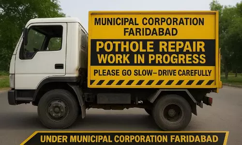 Faridabad में मोबाइल गड्ढा मरम्मत सेवा शुरू Faridabad में मोबाइल गड्ढा मरम्मत सेवा शुरू