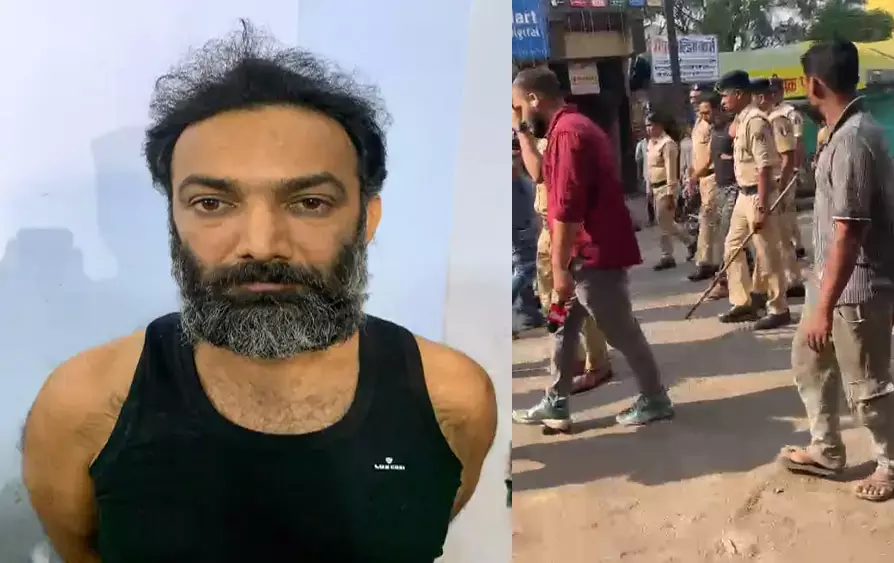 वांटेड अपराधी वीरेंद्र तोमर का जुलूस पुलिस ने निकाला वांटेड अपराधी वीरेंद्र तोमर का जुलूस पुलिस ने निकाला