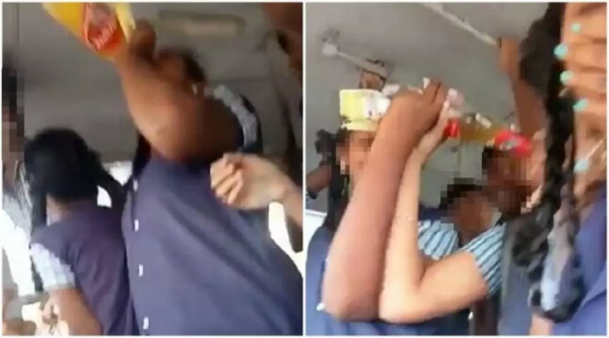 Rohtak: बस में शराब के साथ मस्ती करते छात्रों का वीडियो सामने Rohtak: बस में शराब के साथ मस्ती करते छात्रों का वीडियो सामने