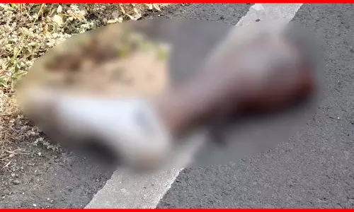 सड़क पर कटा हुआ इंसानी पैर मिलने से हड़कंप