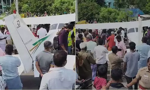Tamil Nadu : पुदुक्कोट्टई के निकट सड़क पर उतरा प्रशिक्षण विमान
