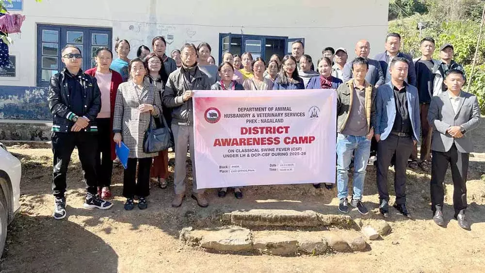 Nagaland : सीवीओ कार्यालय, फेक में स्वाइन बुखार के बारे में जागरूकता Nagaland : सीवीओ कार्यालय, फेक में स्वाइन बुखार के बारे में जागरूकता