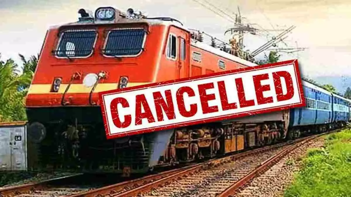 Haryana: हरियाणा से राजस्थान के लिए ट्रेन सेवा बाधित, 8 ट्रेनें रद्द Haryana: हरियाणा से राजस्थान के लिए ट्रेन सेवा बाधित, 8 ट्रेनें रद्द