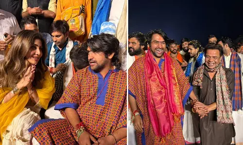 Actors राजपाल यादव, शिल्पा शेट्टी मथुरा में धीरेंद्र शास्त्री की सनातन धर्म एकता पदयात्रा में शामिल हुए