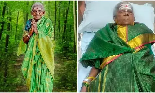 वृक्ष माता को जमीन में दफनाया गया; थिमक्का का पूरे राजकीय सम्मान के साथ अंतिम संस्कार किया वृक्ष माता को जमीन में दफनाया गया; थिमक्का का पूरे राजकीय सम्मान के साथ अंतिम संस्कार किया