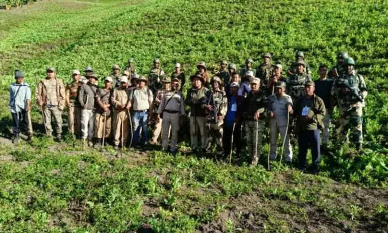 Manipur: मादक पदार्थ विरोधी अभियान में 113 एकड़ अफीम की खेती नष्ट की गई Manipur: मादक पदार्थ विरोधी अभियान में 113 एकड़ अफीम की खेती नष्ट की गई