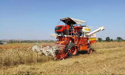 Chikkaballapur : रागी कटाई मशीन 2,800 रुपये प्रति घंटे किराए पर Chikkaballapur : रागी कटाई मशीन 2,800 रुपये प्रति घंटे किराए पर