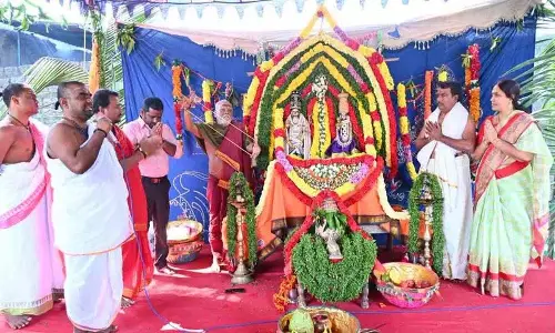 हजार स्तंभ मंदिर में Rudreshwari Rudreshwara Kalyanam का आयोजन किया गया