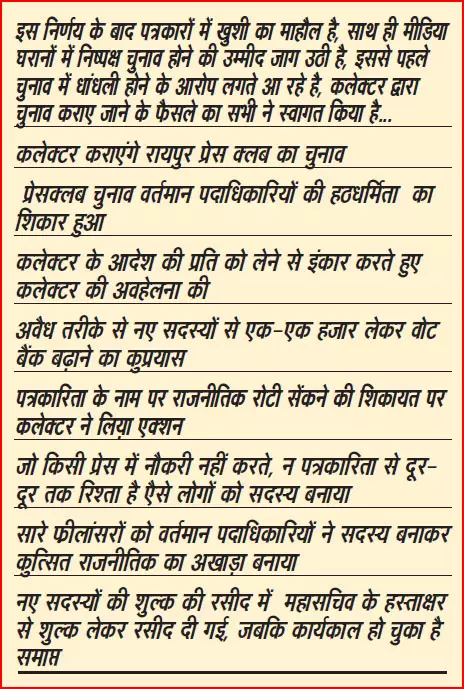 प्रशासक कराएगा प्रेस क्लब चुनाव, मनमानी पर लगी रोक प्रशासक कराएगा प्रेस क्लब चुनाव, मनमानी पर लगी रोक