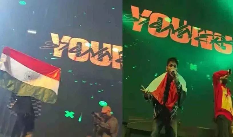 पाकिस्तानी रैपर Talha Anjum ने नेपाल कॉन्सर्ट में गर्व से भारतीय झंडा लहराया पाकिस्तानी रैपर Talha Anjum ने नेपाल कॉन्सर्ट में गर्व से भारतीय झंडा लहराया