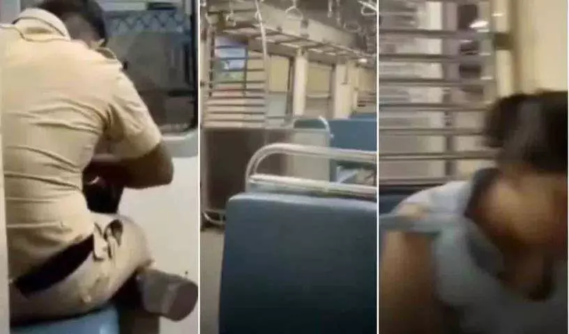 Mumbai पुलिसकर्मी ने सुरक्षा के लिए देर रात ट्रेन में अकेली महिला को पहुंचाया Mumbai पुलिसकर्मी ने सुरक्षा के लिए देर रात ट्रेन में अकेली महिला को पहुंचाया