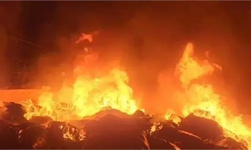 Yamunanagar: इलेक्ट्रिक स्कूटर शोरूम में अचानक लगी आग, 100 स्कूटर राख