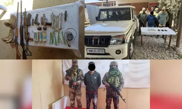Manipur: दो पीएलए कार्यकर्ता गिरफ्तार, हथियार, विस्फोटक और नकदी जब्त