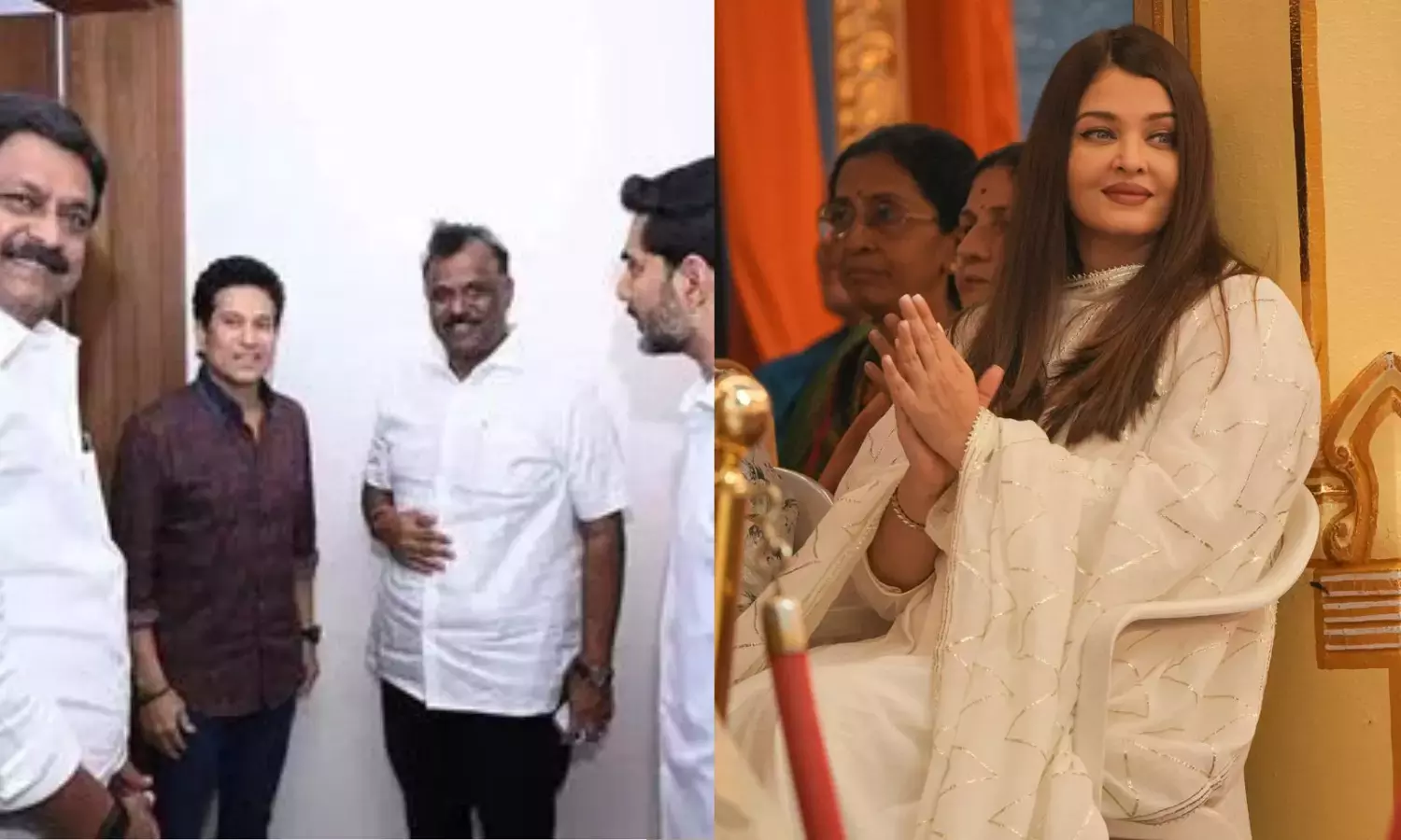 ऐश्वर्या राय और Sachin तेंदुलकर श्री सत्य साईं शताब्दी समारोह के लिए पुट्टपर्थी पहुंचे
