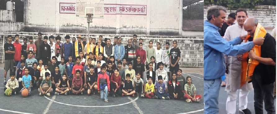 भीलवाड़ा MLA कोठारी ने बास्केटबॉल ग्राउंड का किया अवलोकन, राष्ट्रीय टूर्नामेंट की तैयारियों की सराहना