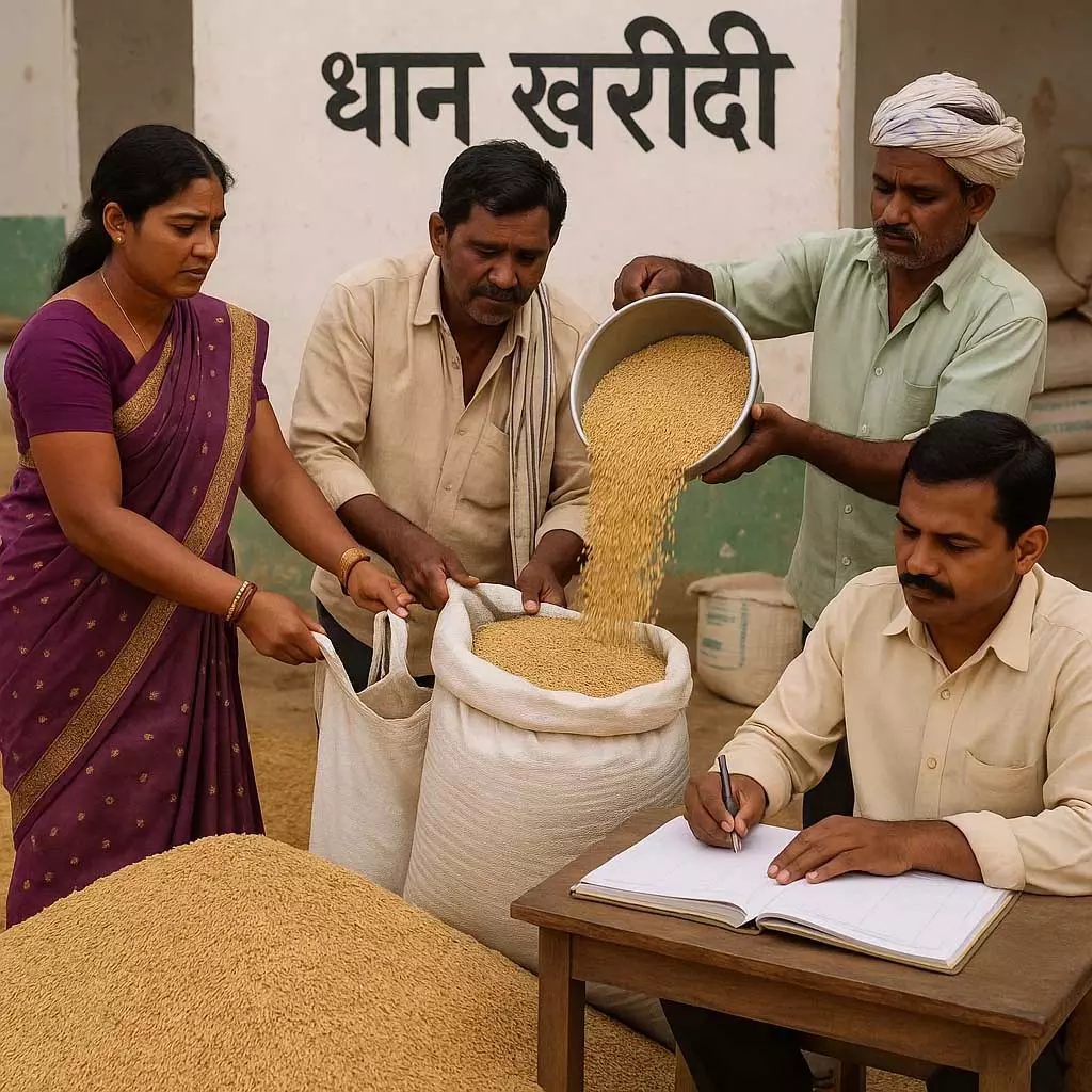 छत्तीसगढ़ में धान खरीदी रफ्तार पकड़ने लगी, 6 दिनों में 23.67 लाख क्विंटल की खरीद छत्तीसगढ़ में धान खरीदी रफ्तार पकड़ने लगी, 6 दिनों में 23.67 लाख क्विंटल की खरीद