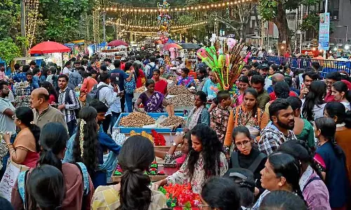Basavanagudi मूंगफली महोत्सव के लिए युवाओं की भीड़ उमड़ी