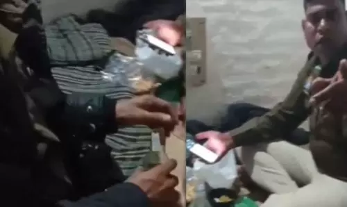दारू पीने का अड्डा बना दिया पुलिस चौकी को, वीडियो वायरल