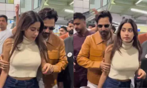 Varun Dhawan ने जान्हवी कपूर को उदयपुर एयरपोर्ट पर भीड़ से बचाया