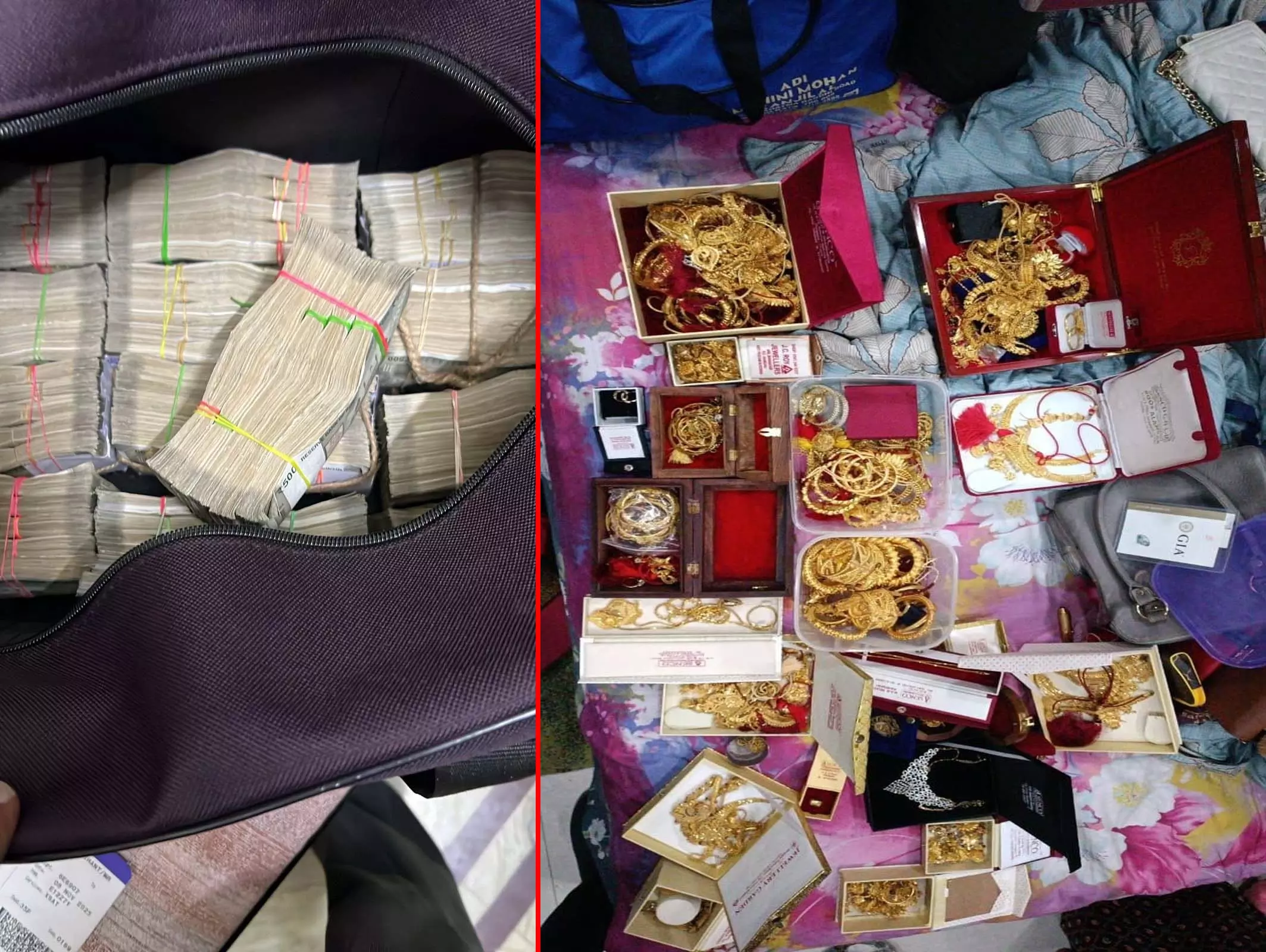 OMG: ब्रीफकेस-बैगों में 500-500 रुपये के नोटों की कई गड्डियां दिखीं, सोना ही सोना... OMG: ब्रीफकेस-बैगों में 500-500 रुपये के नोटों की कई गड्डियां दिखीं, सोना ही सोना...