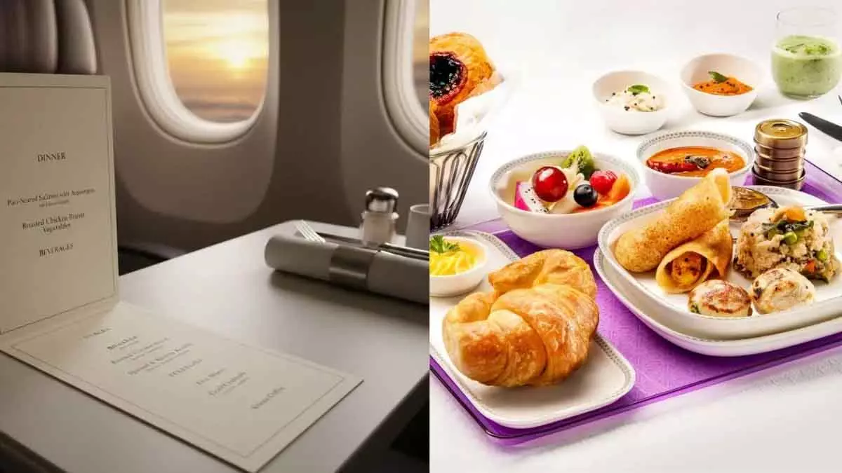 Air India में नए मेन्यू का लॉन्च — इन‑फ्लाइट खाने का अनुभव हुआ खास Air India में नए मेन्यू का लॉन्च — इन‑फ्लाइट खाने का अनुभव हुआ खास