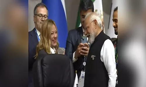 जी20: पीएम मोदी और जॉर्जिया मेलोनी की मुलाकात, मुस्कुराते हुए की एक-दूसरे को नमस्ते और पूछे हालचाल जी20: पीएम मोदी और जॉर्जिया मेलोनी की मुलाकात, मुस्कुराते हुए की एक-दूसरे को नमस्ते और पूछे हालचाल