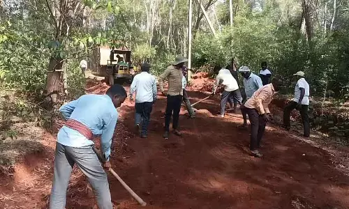 Hosanagara : गांववालों ने खुद ही कनेक्टिंग रोड बनाया