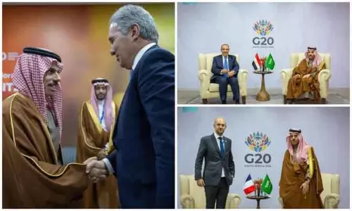 G20 समिट: Saudi Foreign मंत्री ने मिस्र, फ्रांस और अर्जेंटीना के साथ उच्च स्तरीय बैठकें कीं G20 समिट: Saudi Foreign मंत्री ने मिस्र, फ्रांस और अर्जेंटीना के साथ उच्च स्तरीय बैठकें कीं