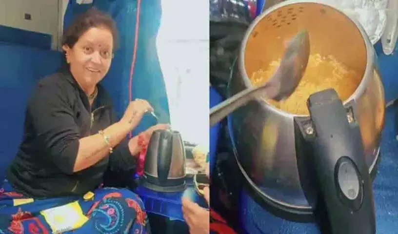 चलती ट्रेन में महिला ने नूडल्स पकाए.. आगे क्या हुआ? चलती ट्रेन में महिला ने नूडल्स पकाए.. आगे क्या हुआ?