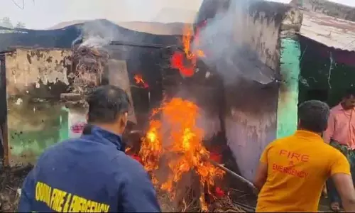 Odisha के रायगढ़ में आग लगने से दिहाड़ी मजदूर का घर जलकर खाक
