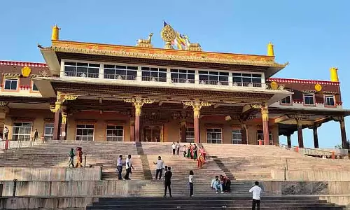लामा के दौरे की बैकग्राउंड पेंटिंग: रिफ्यूजी कैंप आकर्षण का केंद्र बना लामा के दौरे की बैकग्राउंड पेंटिंग: रिफ्यूजी कैंप आकर्षण का केंद्र बना