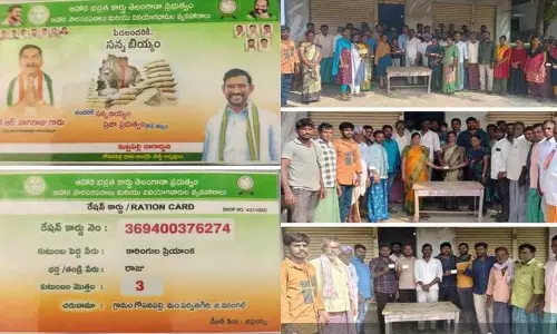 Warangal जिले के कांग्रेस नेता ने प्राइवेट राशन कार्ड बांटे Warangal जिले के कांग्रेस नेता ने प्राइवेट राशन कार्ड बांटे
