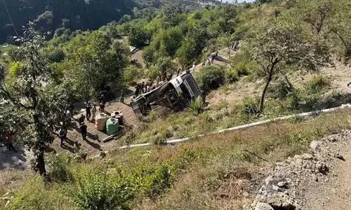 28 यात्रियों को ले जा रही एक बस के गहरी खाई में गिरने से पांच यात्रियों की मौत