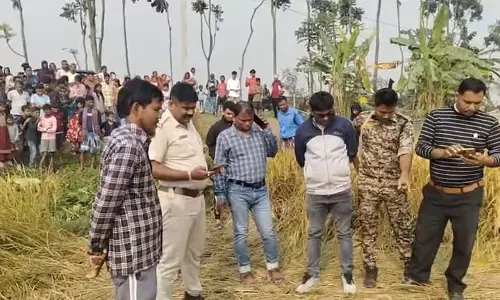 चावल के खेत में खून से सना बैग, खोलने पर बच्चे की लाश मिली