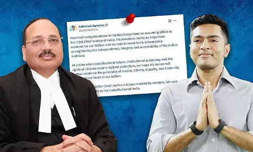 देश के नए चीफ जस्टिस को अभिषेक का बधाई संदेश देश के नए चीफ जस्टिस को अभिषेक का बधाई संदेश