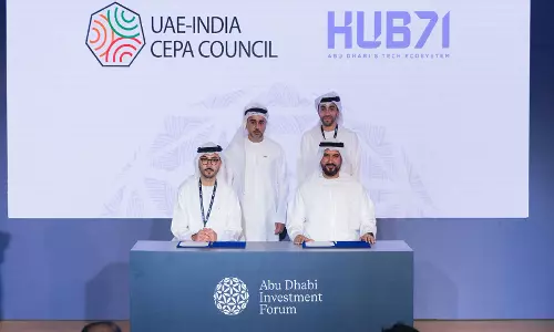 Hub71 और UAE-भारत CEPA परिषद ने सीमा पार स्टार्टअप विस्तार को बढ़ावा देने के लिए समझौते पर हस्ताक्षर किए Hub71 और UAE-भारत CEPA परिषद ने सीमा पार स्टार्टअप विस्तार को बढ़ावा देने के लिए समझौते पर हस्ताक्षर किए