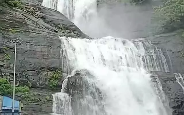 तेनकासी में भारी बारिश: कोर्टाला फॉल्स में बाढ़ तेनकासी में भारी बारिश: कोर्टाला फॉल्स में बाढ़