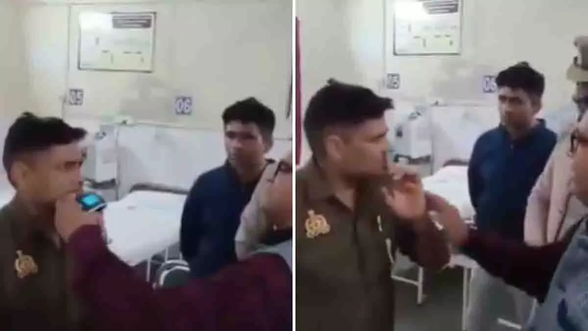 नशे में धुत Aligarh कांस्टेबल ने अस्पताल में हंगामा किया, ब्रेथलाइजर छीना नशे में धुत Aligarh कांस्टेबल ने अस्पताल में हंगामा किया, ब्रेथलाइजर छीना
