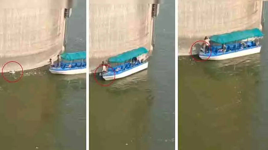 MP: बुजुर्ग ने जहर खाकर चंबल नदी में छलांग लगाई, खंभे से फंसा मिला MP: बुजुर्ग ने जहर खाकर चंबल नदी में छलांग लगाई, खंभे से फंसा मिला