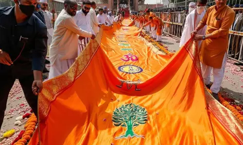 रामनगरी अयोध्या में समारोह से पहले ‘धर्म ध्वजा’ की झलक वायरल