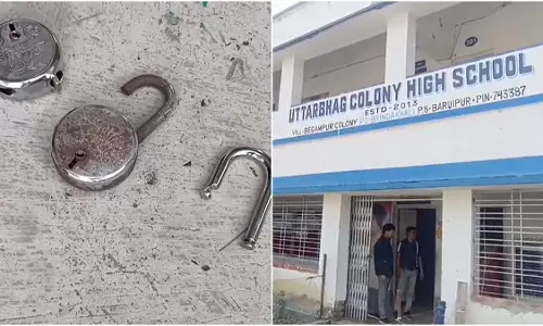 School का ताला टूटा, मिड-डे मील बंद, सिर्फ बिस्कुट परोसे गए
