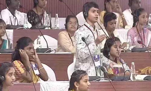 स्टूडेंट्स की शानदार Mock Assembly चंद्रबाबू को बधाई