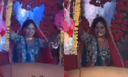 UP की दुल्हन प्रयागराज में दूल्हे के घर अपनी बारात लेकर गई