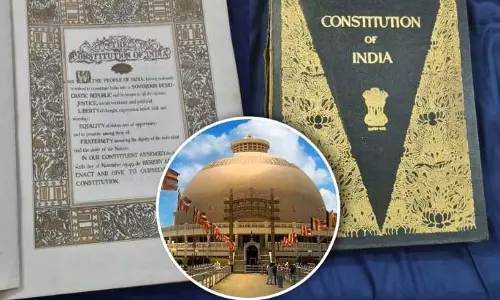 Constitution की मूल प्रति चुनिंदा स्थानों पर, दीक्षा भूमि भी उनमें से एक है