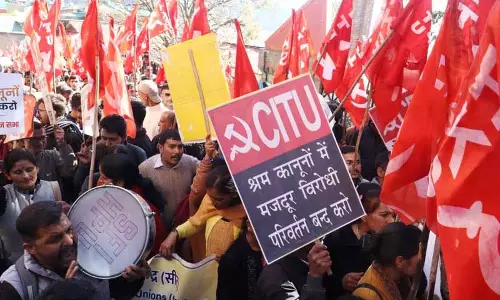 मज़दूर एकजुट, Himachal में लेबर सुधारों के खिलाफ़ बड़ा विरोध प्रदर्शन