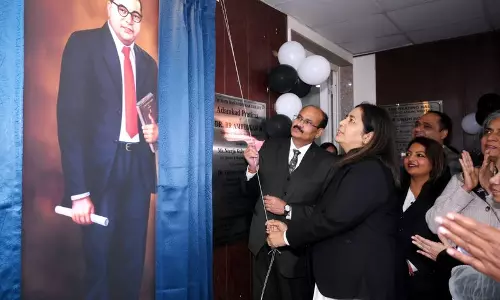 संविधान दिवस के मौके पर बार एसोसिएशन ने अंबेडकर की तस्वीर का अनावरण किया