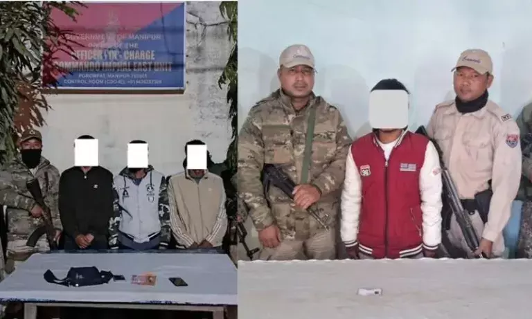 Manipur में भर्ती और जबरन वसूली के मामले में KCP-PWG के चार कैडर गिरफ्तार Manipur में भर्ती और जबरन वसूली के मामले में KCP-PWG के चार कैडर गिरफ्तार