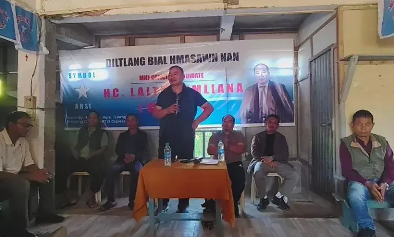 Mizoram: MNF ने LADC चुनावों में सत्ता में आने पर दल-बदल विरोधी कानून बनाने का वादा Mizoram: MNF ने LADC चुनावों में सत्ता में आने पर दल-बदल विरोधी कानून बनाने का वादा