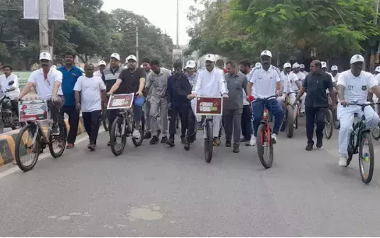 Kurnool में नशे को ना कहें स्वास्थ्य के लिए सवारी करें’ साइकिल रैली आयोजित